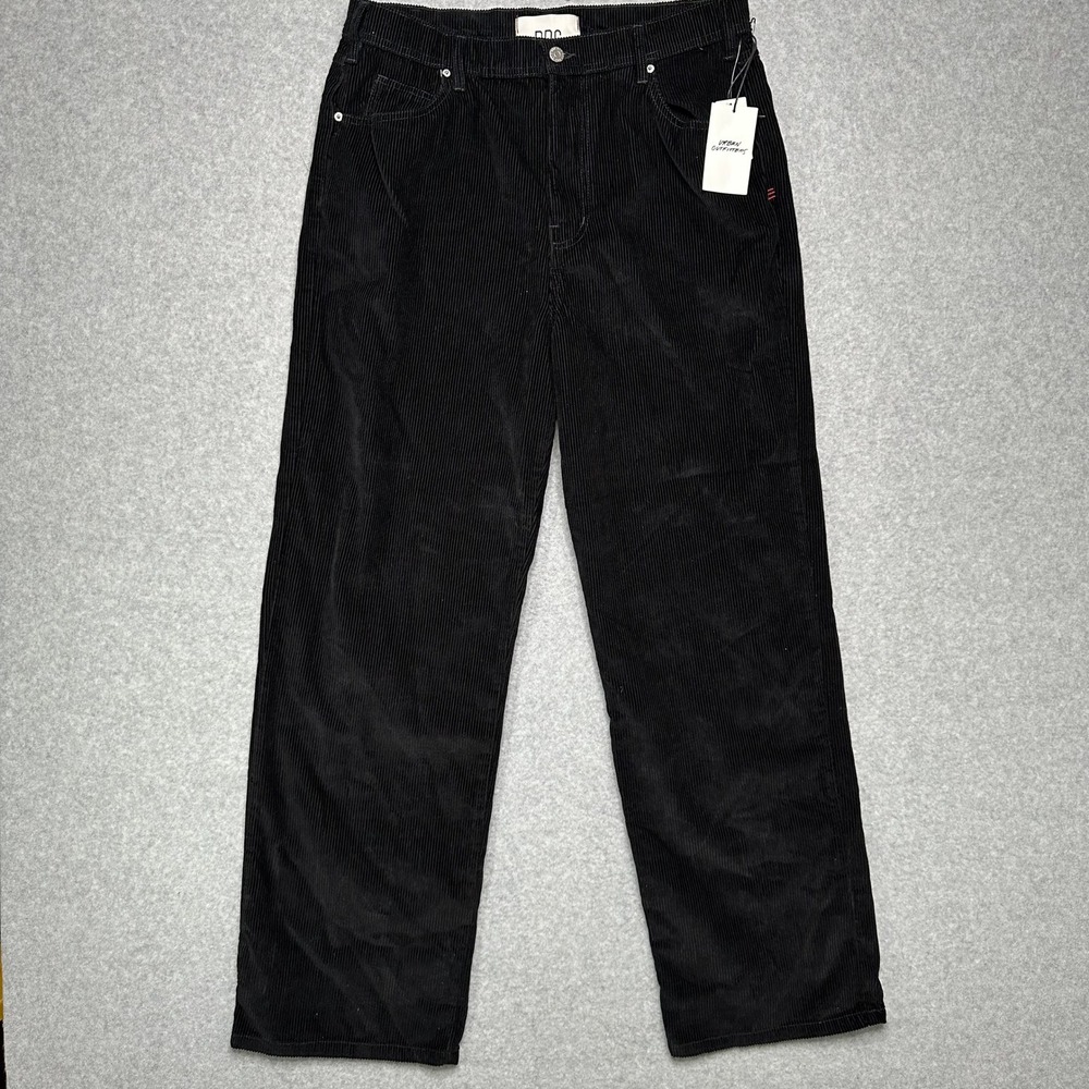 BDG Urban Outfitters Mens 32x32 Black Corduroy Wide Leg Pants New NWT‎